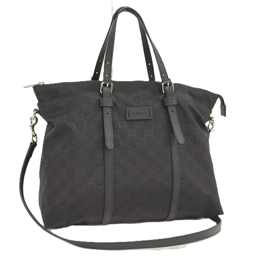 Gucci Monogram Tote iconic GG logo Black leather
